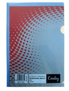 Croxley Secretarial Document Wallet with Gusset - Blue (Pack of 12)