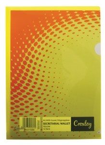 Croxley Secretarial Document Wallet with Gusset - Yellow (Pack of 12)
