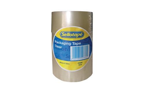 Sellotape Clear Packaging Tape - 48mm x 50m (Pack of 3)