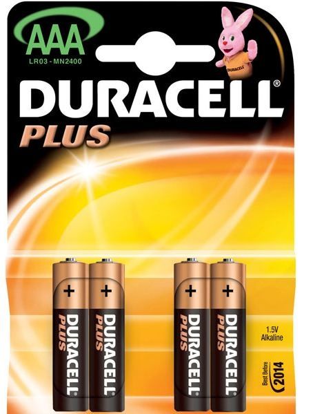 Duracell Plus AAA (MN2400K4) 938144 Battery - Pack of 4