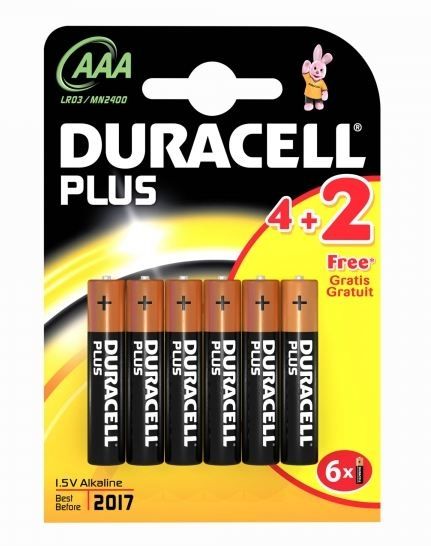 Duracell Plus AAA 4+2 Promotion 983816 Battery - Pack of 6