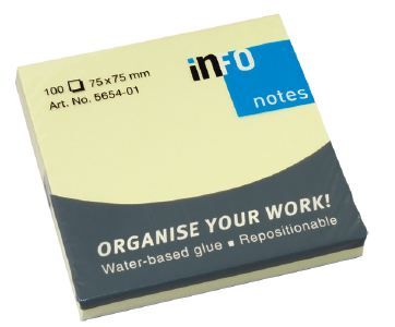 Info Notes Sticky Notes - Yellow (75mm X 75mm)