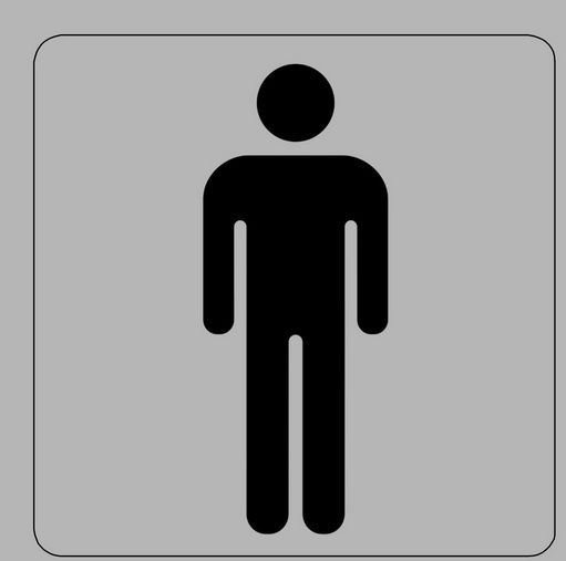 Tower Aluminium Sign - Mens Toilet
