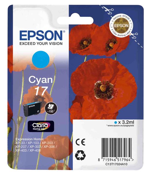 Epson 17 XL Cyan Claria Ink Cartridge