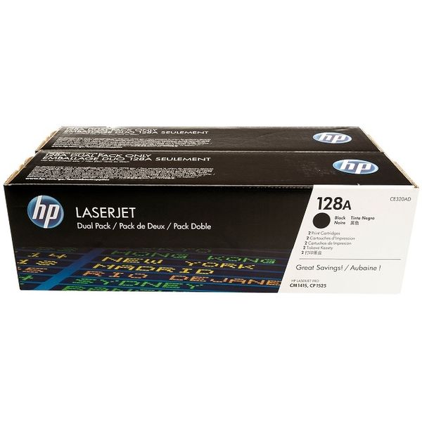 HP 128A 2-pack Black Original LaserJet Toner Cartridges