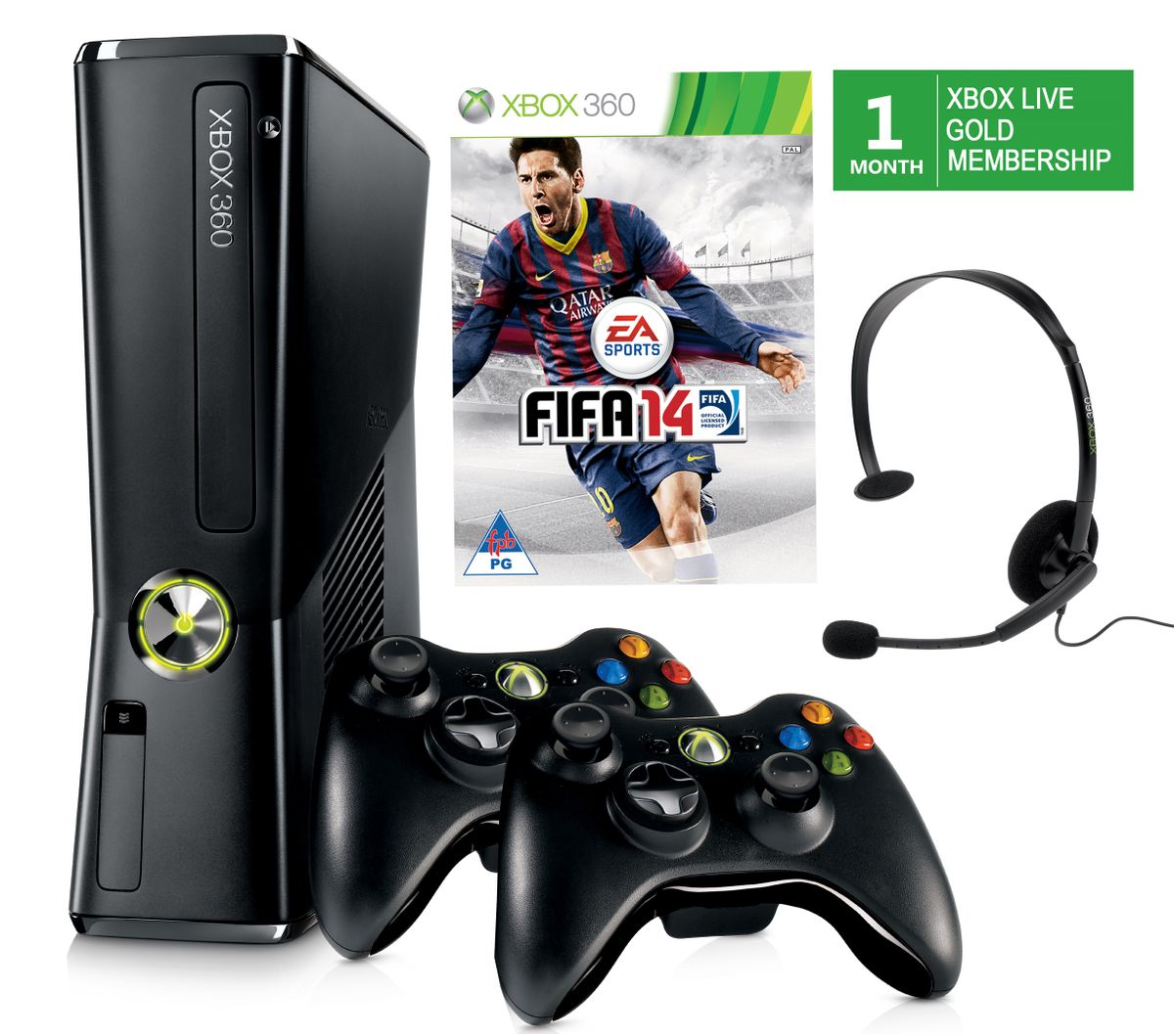 Xbox360 250gig Console+ Fifa 14 + 2 X Controllers (xbox360) Buy