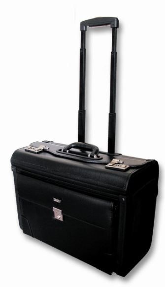 Tosca Laptop Pilot Case with Wheels - Black