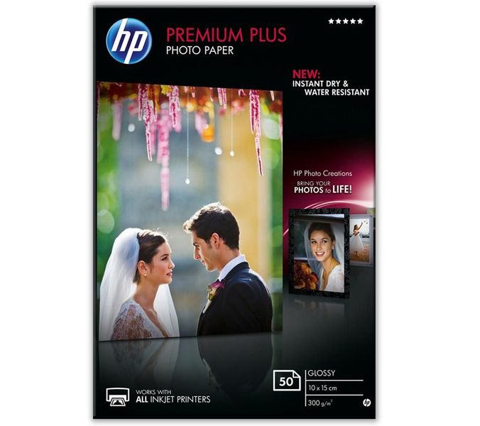 HP Premium Plus 300gsm Photo Paper - 10x15cm (50 Sheets)
