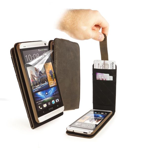 Tuff-Luv HTC One 2013 Western Leather In-Genius Case Cover - Brown
