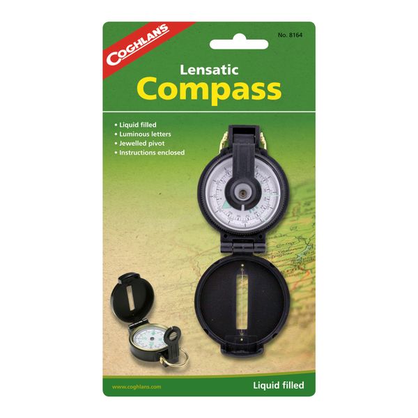 Coghlans Lensatic Compass - Black