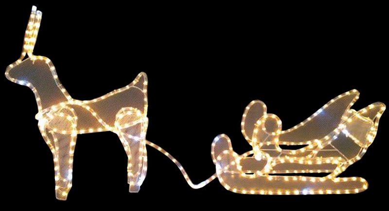 Lights - Motif Reindeer + Sleigh 130 x 56cm