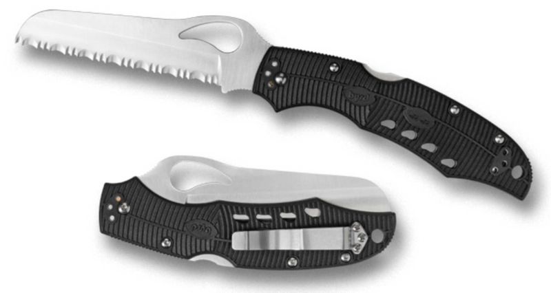 Spyderco - Byrd Large Rescue2 Serrated Folding Knife - Black