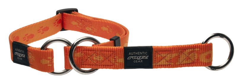 Rogz - 1.6cm Medium Alpinist Matterhorn Web Half-Check Dog Collar - Orange