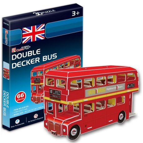66 Pieces Brand New Model Kit Mini 3D London Bus Build-It Puzzle 