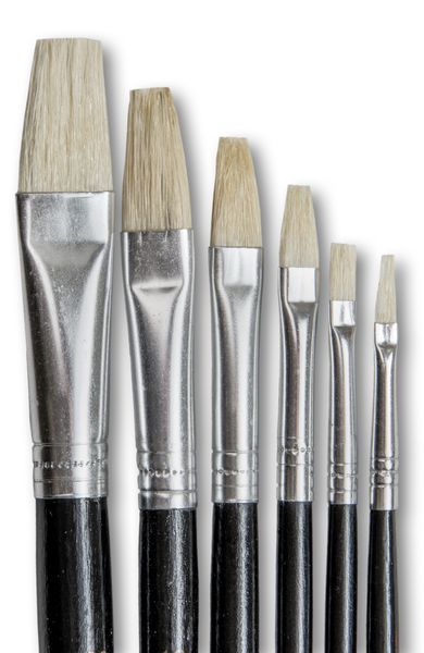 Dala 577 Flat Pure Bristle Paint Brush - Set of 6 Brushes