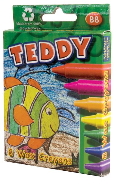 Teddy Wax Crayons - Pack of 8