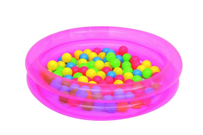 Bestway - 65 Litre Kiddie 2 Ring Pool with 50 Game Balls - Pink