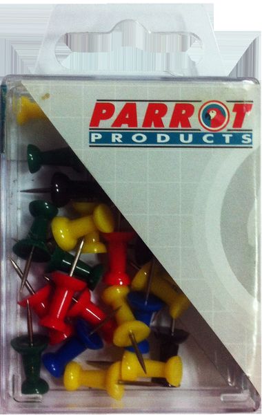 Parrot Thumbtacks - Assorted (Pack of 30)