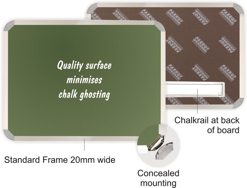 Parrot Chalk Board Aluminium Frame - Non-Magnetic (900 x 900mm)