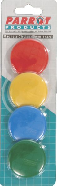 Parrot Products 40mm Circle Magnets (Pack of 4)