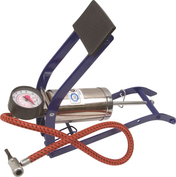 Moto-Quip - Chrome Single Cylinder Footpump &amp; Gauge