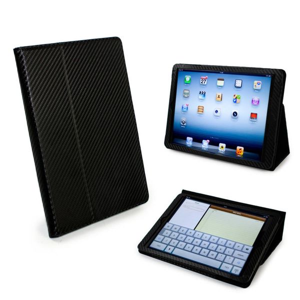 Tuff-Luv Type View Case for Ipad Air - Carbon Fibre Black