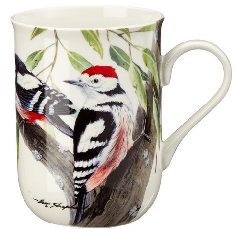 Maxwell &amp; Williams - 300ml Eric Shepherd Spot Woodpecker Decal Mug - White