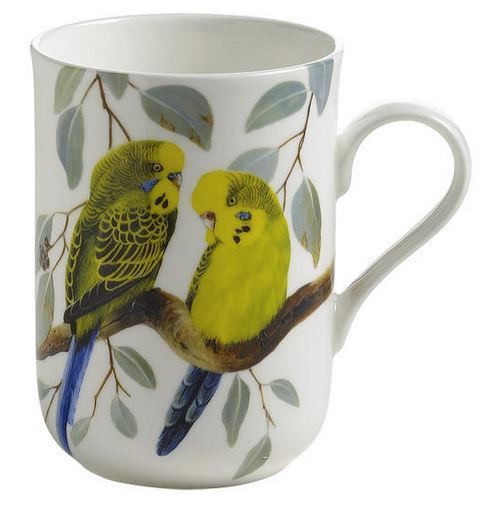 Maxwell &amp; Williams - 300ml Eric Shepherd Budgerigars Decal Mug - White
