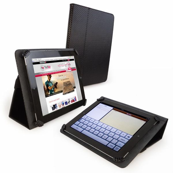 Tuff-Luv 10" Universal Tablet Uni-View Cover - Carbon Fibre Black