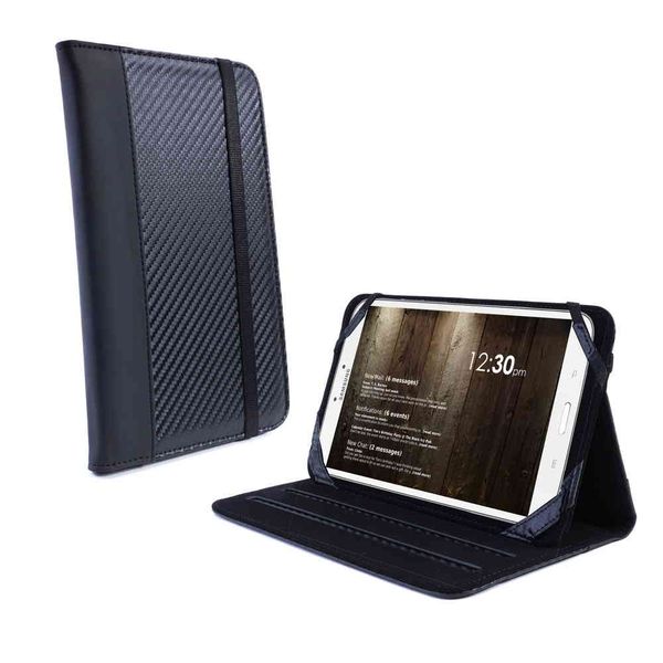Tuff-Luv Samsung 8" Galaxy Tab 3 Slim-Stand Case - Carbon Fibre Black