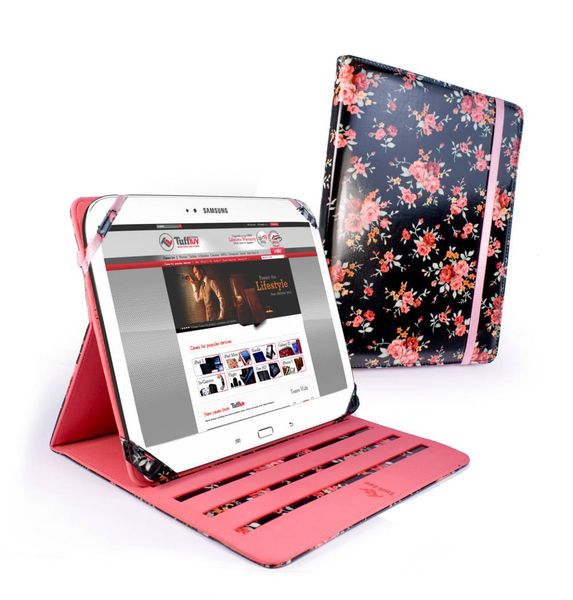Tuff-Luv Samsung 10.1" Galaxy Tab 3 Secret Garden Slim-Stand - Black