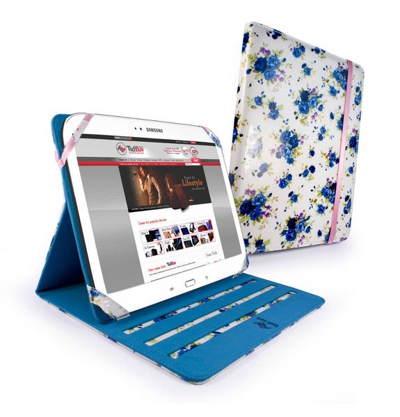 Tuff-Luv Samsung 10.1" Galaxy Tab 3 Secret Garden Slim-Stand - White