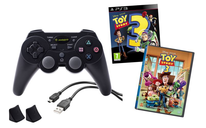 PS3 Snakebyte Controller Black + Toy Story 3 Game + Toy Story 3 DVD (PS3)