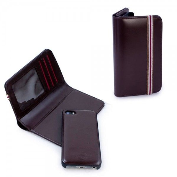 Tuff-Luv Genuine Leather Vintage Oiled e-Scape Wallet Magnetic Case for Samsung S4 - Brown