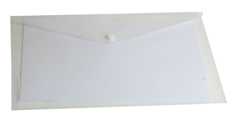 Donau Press Stud Document Wallet Polyprop - Clear (Pack of 12)