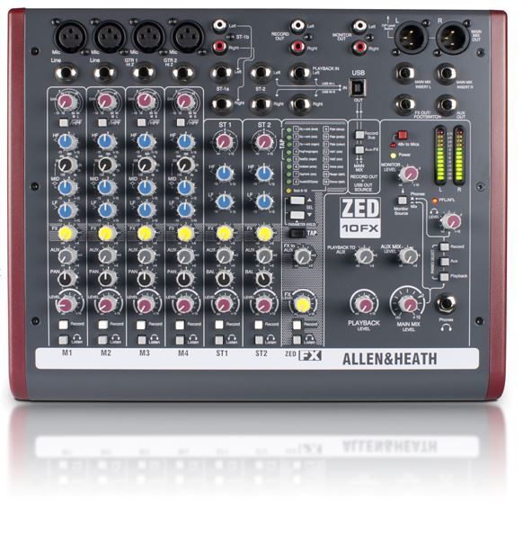 Allen &amp; Heath ZED-10FX Compact Professional Sterio Mixer Black