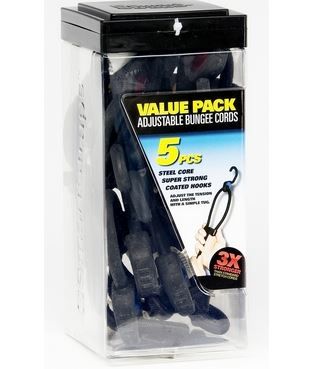 SmartStraps - Adjustable SuperStrong Bungee Cords - Set of 5 Value Pack