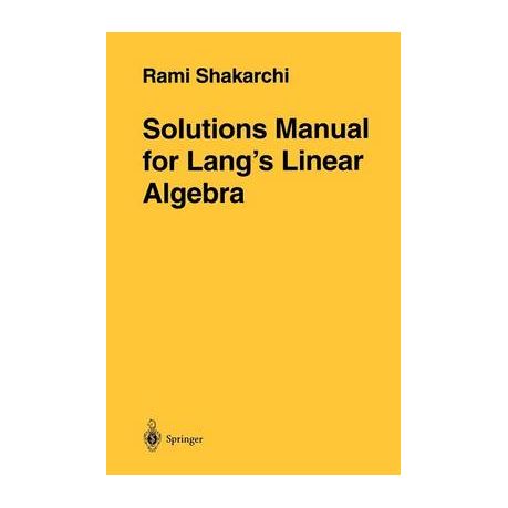 Solutions Manual for Lang