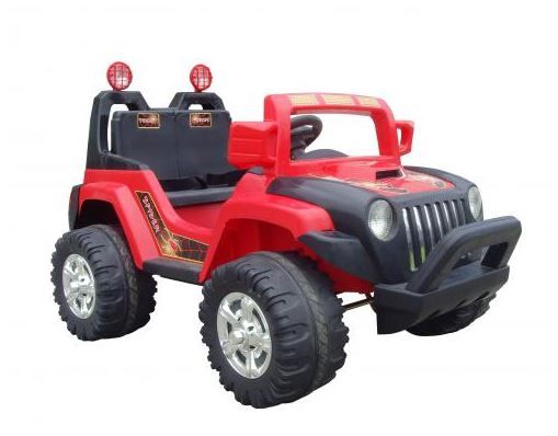 12V Jeep Remote Control Kids Ride-On Car - Red