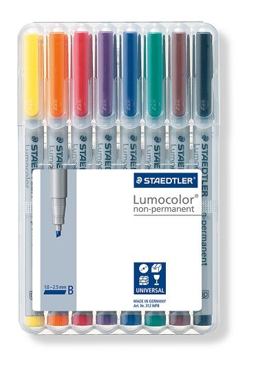 Staedtler Lumocolor Broad Non-Permanent Marker - Assorted - 8 Pack