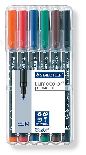 Staedtler Lumocolor 6 Permanent Medium Markers