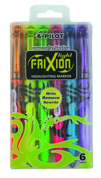 Pilot Frixion Light Erasable Highlighters - Wallet of 6 Colours