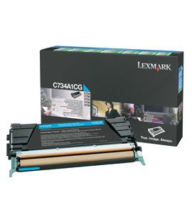 Lexmark C734, C736, X734, X736, X738 Cyan Return Programme Toner Cartridge, 6K