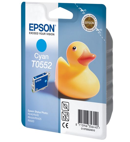 Original Epson T0552 Cyan Ink Cartridge