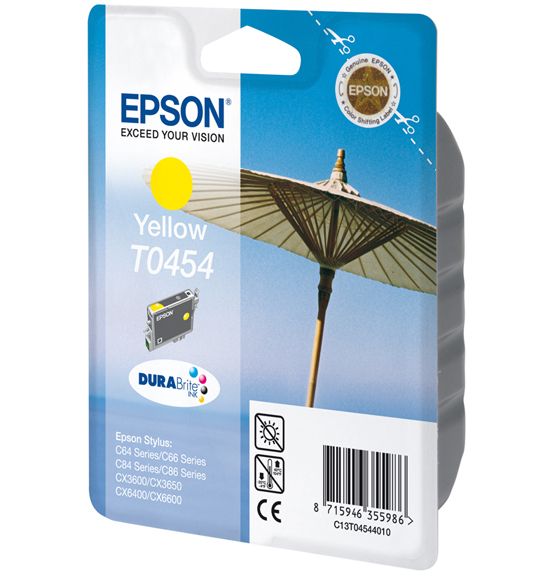 EPSON - Ink - T0454 - Yellow - PARASOL - Stylus C64 / C65 / C66 / C84 / C86 / CX3600 / CX3650 / CX4600 / CX4700 / CX6400 / CX6600