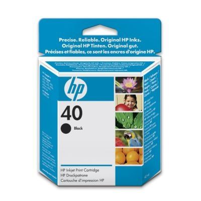 HP # 40 Black Pigmented Ink Print Cartridge (42 ml) +/- 1 100 pgs - DeskJet 1200c / ps / CopyJet m