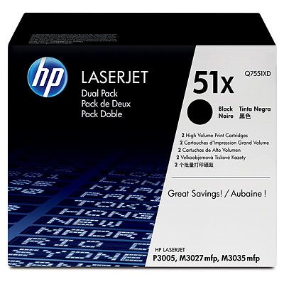 HP 51X Black Dual Pack LaserJet Toner Cartridges