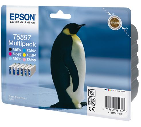 EPSON - Ink - T5597 - Multipack (B,C,M,Y,LC,LM)- PENGUIN - Stylus Photo RX7000