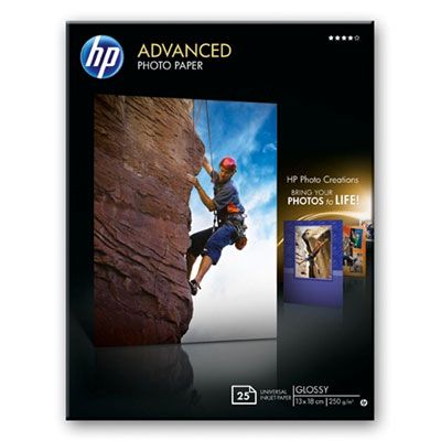 HP Advanced Glossy 250gsm Photo Paper - 13x18cm Borderless (25 Sheets)