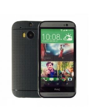 Tuff-Luv HTC One M8 Silicone Dimpled Gel Skin Case Cover - Black